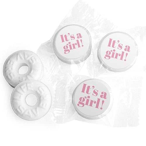 It\u0027s a Girl もの言う花シャワー ペパーミント - (ライフセーバーズ ペパーミント約 365 個) Just Candy It\u0027s a Girl Baby Shower Mints - (Approx 365 Lifesavers Mints)