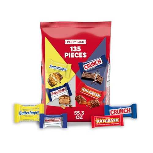 Assorted Butterfinger, Crunch, and Baby Ruth Mini Chocolates, 135 count Party Pack, 55.3 薬局衡オンス