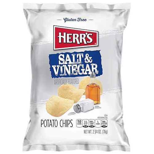 Herr\u0027s - Salt and Vinegar Potato Chips, Pack of 24 bags