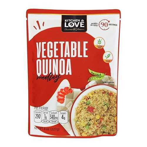 Kitchen \u0026 Love Vegetable キヌア 寄せ集め、膳立て済み、陰電子範囲相応う合切袋、常温保護すること能力のある、非遺伝因子組み換え、グルテン\u0026乳製品無償性、草木軍事基地、コーシャーの、ビーガン、8 薬局衡オンス、6 容器に並べる Kitchen \u0026 Love Vegetable Quinoa Medley, Pre Cooked,