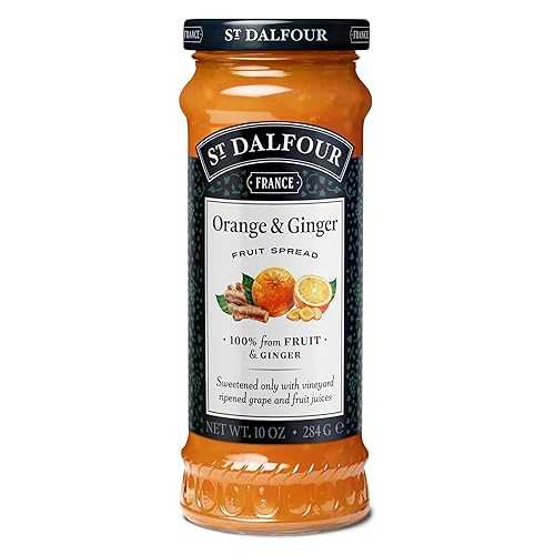 Charles Jacquin-St.Dalfour St. Dalfour Ginger \u0026 Orange Fruit Spread 6 Pack, 100% from Fruit, No Cane Sugars, No Corn Syrups, 10 薬局衡オンス Jars