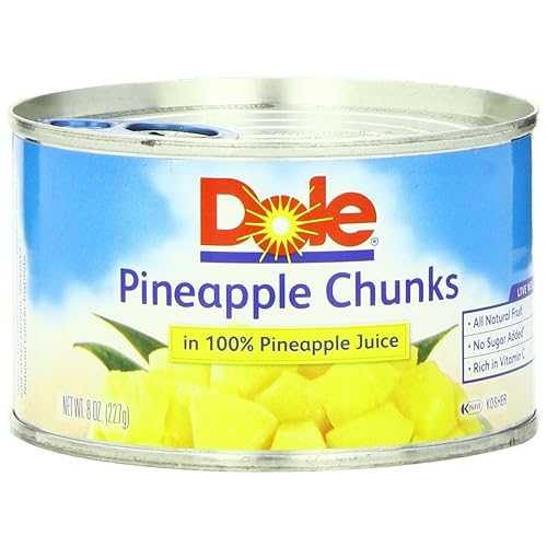 Dole パイナップルチャンク 100% パイナップル清涼飲料水、8 薬局衡オンス缶 (24 個風呂敷き包み) Dole Pineapple Chunks In 100% Pineapple Juice, 8-Ounce Cans (Pack of 24)
