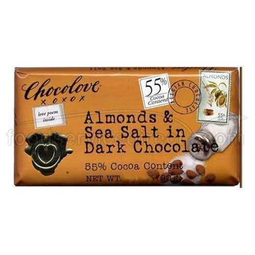 Chocolove BG11499 Chocolove アーモンドシーソルト 暗然たる黒茶 - 12x1.3 薬局衡オンス Chocolove BG11499 Chocolove Almond SeaSalt Dark Chocolate - 12x1.3 Ounce