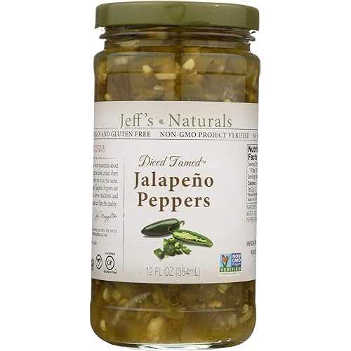 Jeffs Naturals (容れものではありません) 角切りにし、飼い慣らしたハラペーニョペッパー Jeffs Naturals (NOT A CASE) Diced Tamed Jalapeno Peppers