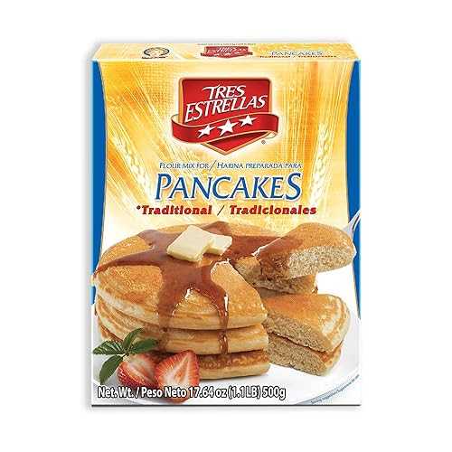 Tres Estrellas ホットケーキ粉入り合わせる 17.6 薬局衡オンス、ホットケーキ粉入り合わせる、17.6 薬局衡オンス (12 個風呂敷き包み) Tres Estrellas Pancake Flour Mix 17.6 Oz, Pancake Flour Mix, 17.6 Oz (Pack Of 12)