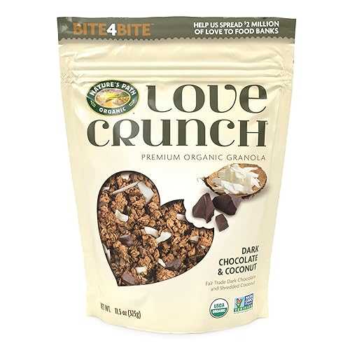 Love Crunch オーガニック うす暗い黒茶 マカロン グラノーラ、11.5 薬局衡オンス (6 個容器に並べる)、非遺伝因子組み換え、公明正大取り替えっこ、Nature\u0027s Path 製 Love Crunch Organic Dark Chocolate \u0026 Coconut Granola, 11.5 薬局衡オンス (Pack of 6), Non-GM
