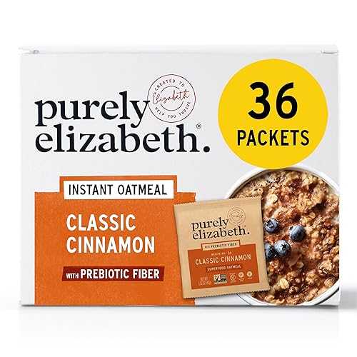 Purely Elizabeth Classic Cinnamon Superfood Oatmeal, with Prebiotic Fiber, Gluten Free \u0026 Non-GMO, 9.12 Oz (Pack of 6) (6 Pack, Classic Cinnamon)