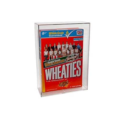 THE ORIGINAL BALLQUBE Cereal Box Display Case, Square Clear 18 Ounce Wheaties Box Display Holder Memorabilia Display Case \u0026 Storage Sports