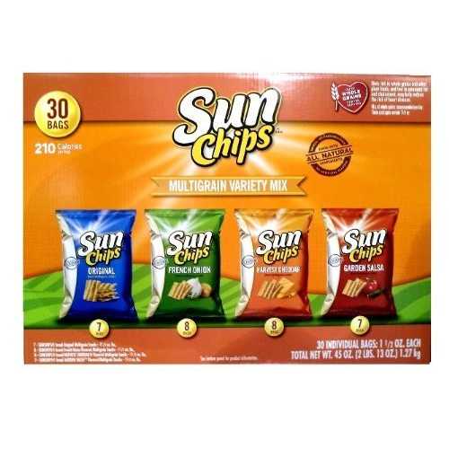 Sun Chips マルチグレイン 多種多様さ 入り合わせる、チップス袋、30 枚入り口・入口、45 薬局衡オンス Sunchips Sun Chips Multigrain Variety Mix, Chips Bags, 30-count, 45 Oz