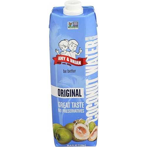 Amy \u0026 Brian Pure Coconut Water, 1 Liter (Pack of 6) / Non-GMO \u0026 No Added Sugar