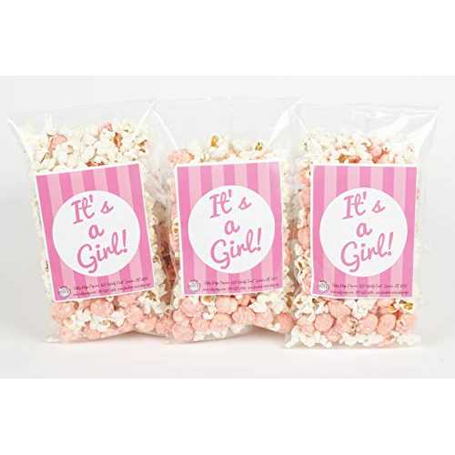 御嬢さんです!ベビーシャワーポップコーンバッグ (20 容器に並べる) Colby Ridge Popcorn It\u0027s A Girl! Baby Shower Popcorn Bags (20 Pack)