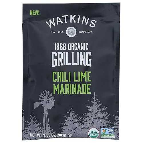 ワトキンス マリネ チリ 菩提樹 オーグ、1.06 薬局衡オンス (12 個容器に並べる) Watkins Marinade Chili Lime Org, 1.06 Oz (Pack Of 12)