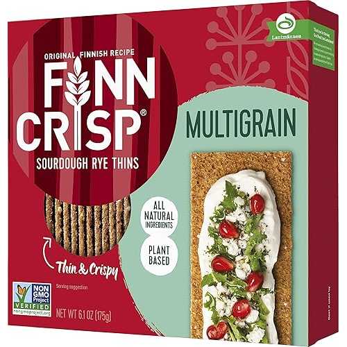 Finn Crisps Multigrain Crispbread 6.1薬局衡オンス / Thin, Crispy Multigrain Flatbread Crackers / Authentic Finnish Sourdough Crispbread / Multigrain Crackers by Finn Crisp [6.1薬局衡オンス/175gr Box]