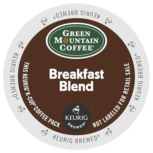 Green Mountain Coffee Roasters Green Mountain Coffee, Breakfast Blend, Single-Serve Keurig K-Cup Pods, Light Roast, 144 Count (6 Boxes of 24 Pods)