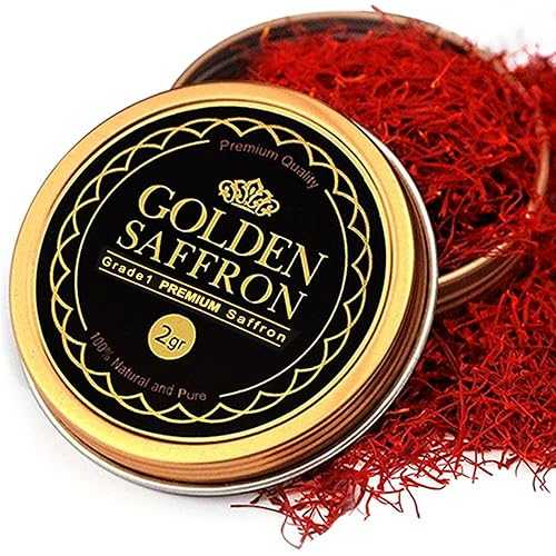 Golden Saffron, Finest Pure Premium All Red Saffron Threads, Grade A+ Super Negin, Non-GMO Verified. For Tea, Paella, Rice, Desserts, Golden Milk and Risotto (3.0 Grams)