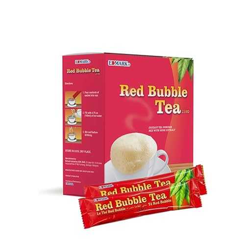 Edmark Red Bubble Tea Instant Tea Powder Mix With Red Yeast 2-インチ-1-1 Box (20 Sachets)