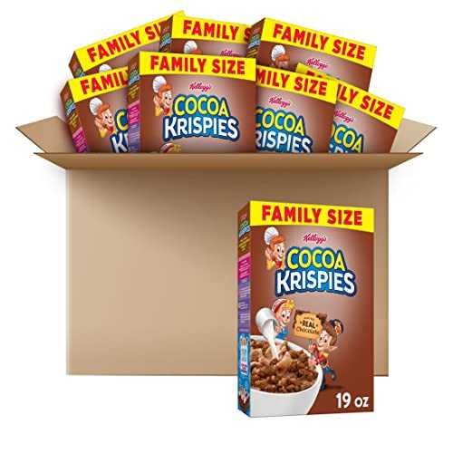 Kellogg\u0027s Cocoa Krispies Breakfast Cereal, Kids Snacks, Family Breakfast, Family Size, Chocolatey Flavor (8 Boxes)