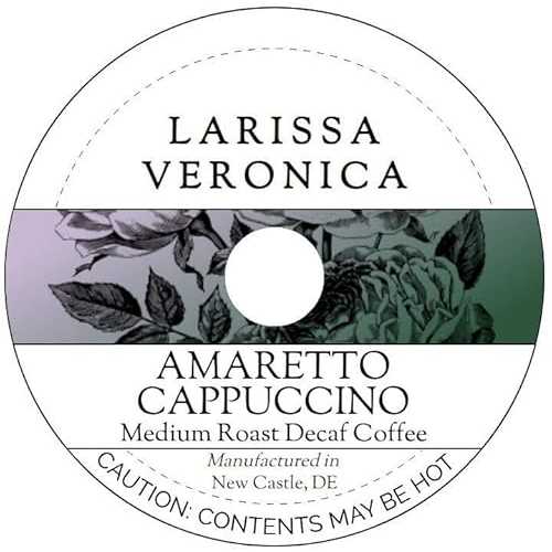 Larissa Veronica Amaretto Cappuccino Medium Roast Decaf Coffee (Single Serve K-Cup Pods) (Gourmet, Naturally Flavored, Whole Coffee Beans) (12 pods, ZIN: 571113) - 2 Pack