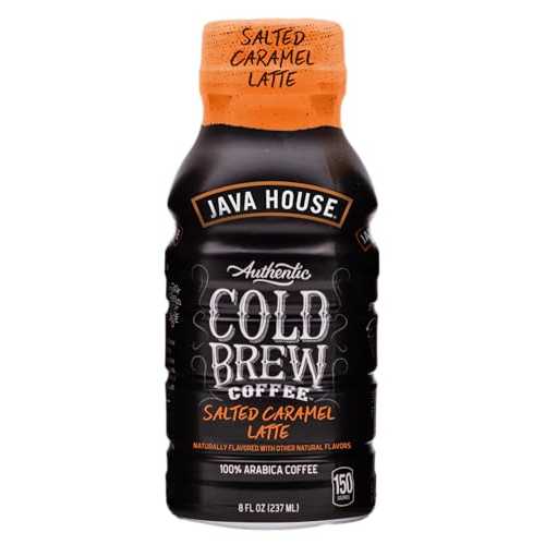 java House Cold Brew Coffee Ready to Drink Bottles - Salted Caramel Latte - Pack of 12 8薬局衡オンス Bottles - 100% Arabica Coffee