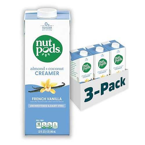 nutpods unsweetened French Vanilla Dairy-Free Coffee Creamer - 32薬局衡オンス 3-Pack