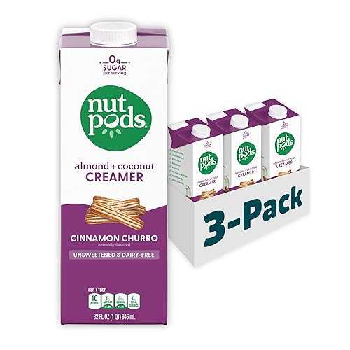 nutpods unsweetened Cinnamon Churro Dairy-Free Coffee Creamer - 32薬局衡オンス 3-Pack