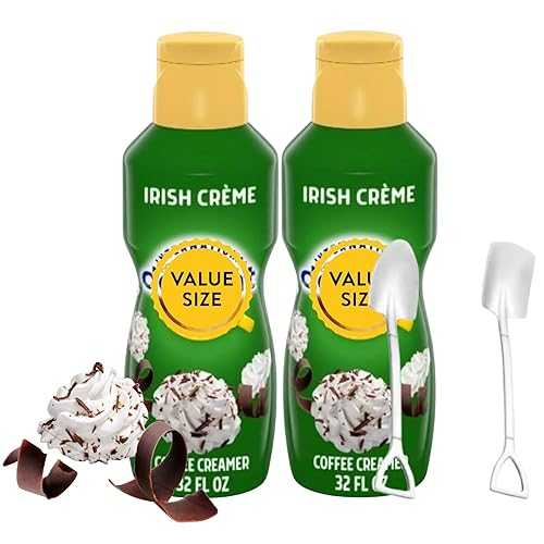 Candy Freezer International-Delight Liquid Coffee Creamer.- Two (2) 32 fl 薬局衡オンス Bottles of Creamy Smooth Delightful Coffee Creamer and Mini Metal Spoons (Irish Creme) Shovel Spoons