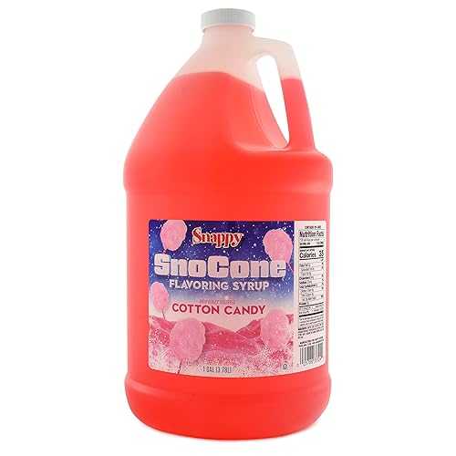 Snappy Cotton Candy Sno Cone Syrup, 1 Gallon (128 薬局衡オンス), Ready to Use for Snow Cone Machines and Shaved Ice