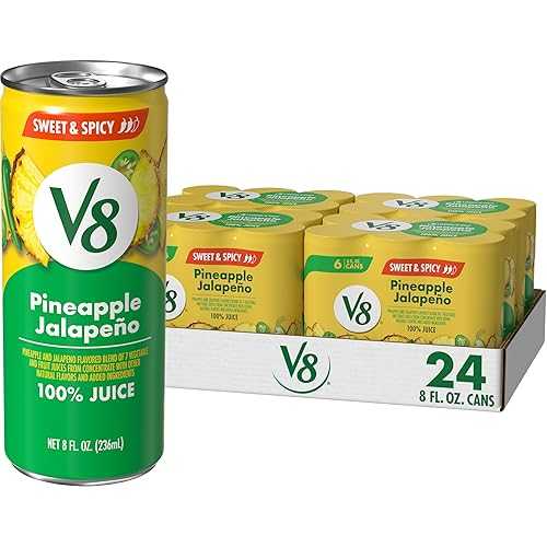 V8 Pineapple Jalapeno 100% Fruit and Vegetable Juice, 8 fl 薬局衡オンス Can (24 Pack)