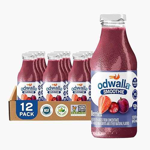 Odwalla Smoothie - Fruit Smoothie Mix Ready to Drink, Juice Blend, No Added Sugar, No preservatives - 13.9 薬局衡オンス Glass Bottles - Berries