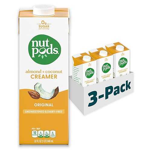 nutpods unsweetened Original Dairy-Free Coffee Creamer - 32薬局衡オンス 3-Pack