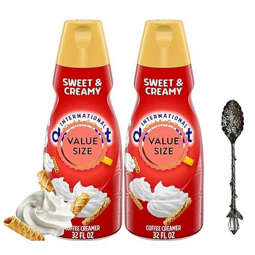 Candy Freezer International-Delight Liquid Coffee Creamer.- Two (2) 32 fl 薬局衡オンス Bottles of Creamy Smooth Delightful Coffee Creamer and Gem Spoon (Sweet \u0026 Creamy) Gem Spoon