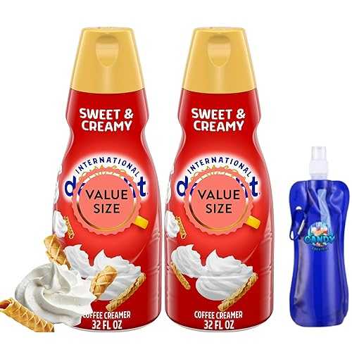 Candy Freezer International-Delight Liquid Coffee Creamer.- Pack of Two (2) 32 fl 薬局衡オンス Bottles of Creamy Smooth Delightful Coffee Creamer with Collapsible Bottle (Sweet \u0026 Creamy) Bottle