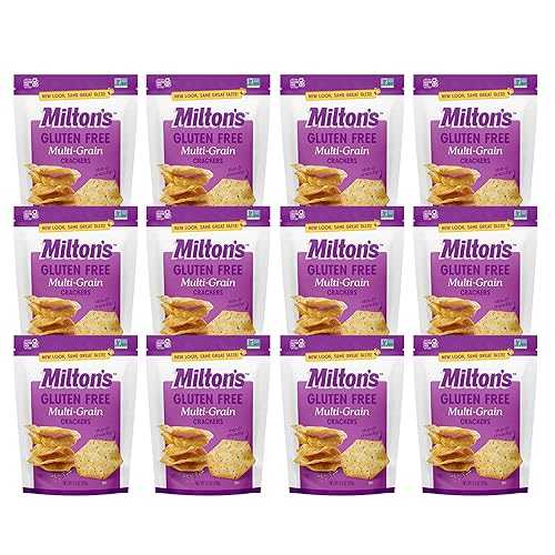 Milton\u0027s Gluten Free Crackers, Multi-Grain - Non-GMO Project Verified, Kosher, Certified Gluten Free Snack, 7 Grains In Every Bite - 4.5 Oz, Pack of 12