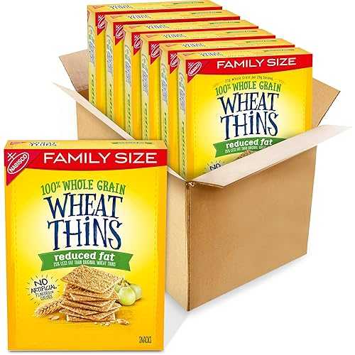 Wheat Thins Reduced Fat Snacks, Whole Grain Wheat Crackers, Bulk Snack Crackers, Family Size, 6 - 12.5 薬局衡オンス Boxes