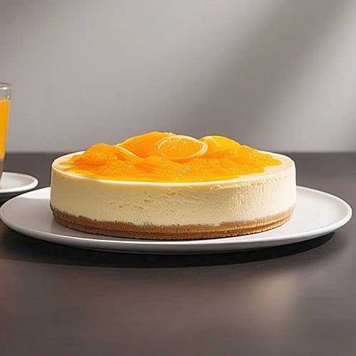ANDY ANAND CHOCOLATIER Luxurious Gluten-Free Orange Cheesecake, 9\" Freshly Baked with Real California Cream Cheese, No Preservatives Cheesecake - 2 lbs"