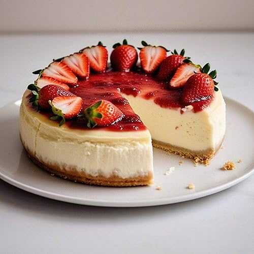 ANDY ANAND CHOCOLATIER Luxurious Gluten-Free Strawberry Cheesecake, 9\" Freshly Baked with Real California Cream Cheese, No Preservatives, Exquisite Taste (3.4 lbs)"
