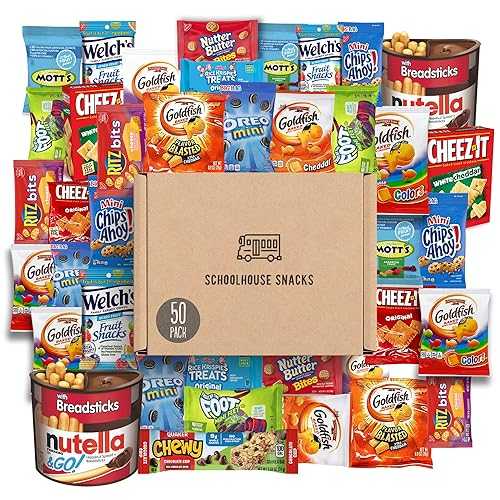 SCHOOLHOUSE SNACKS - Snacks for Kids (50 Count) / Snack Box for Kids with American Cracker and Cookie Assortment / Perfect Kids School Snacks, Variety Snack Box, Camp Care Package, Travel Food, Snack Gift Box