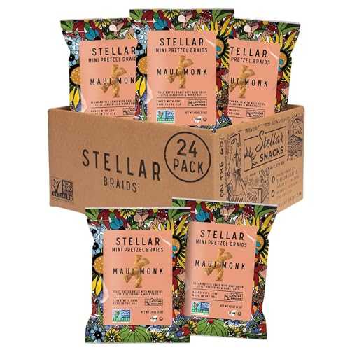 Stellar Snacks Mini Pretzel Braids, Maui Monk, Vegan, Kosher, Non-GMO, 1.5 Ounce (Pack of 24)
