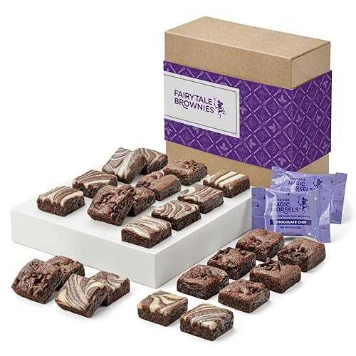 Fairytale Brownies GLUTEN-FREE Magic Morsel 24 Individually Wrapped Gourmet Chocolate Food Gift Basket - 1.5 Inch x 1.5 Inch Bite-Size Brownies - 24 Pieces - Item CF624