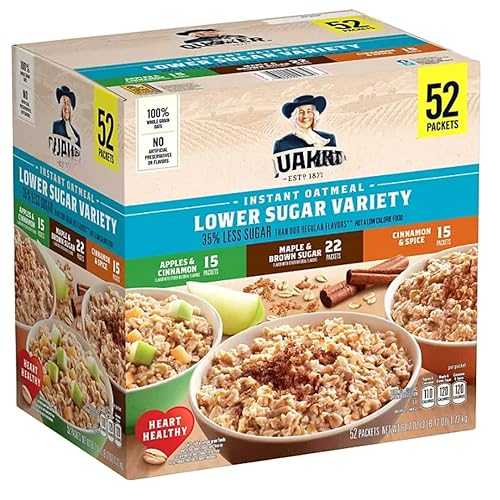 Generic Lower Sugar Instant Oatmeal, Variety Pack, 1.17 薬局衡オンス Packets, 52 Count (1 Pack)