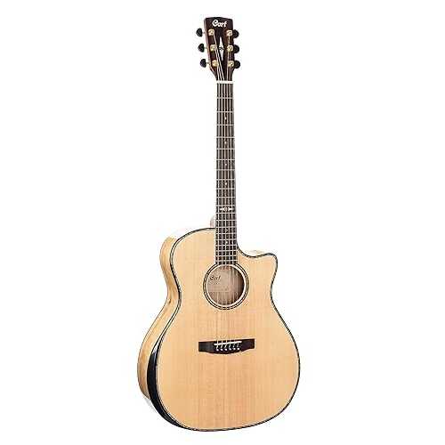 Cort 6 String Acoustic-Electric Guitar, Right, Natural Glossy, Full (GAMYBEVELNAT-U)
