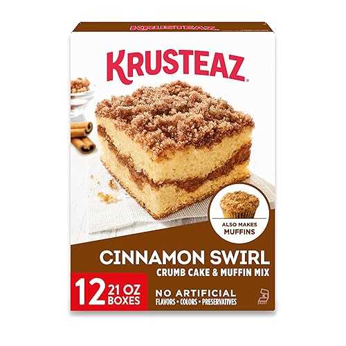Krusteaz Cinnamon Swirl Crumb Cake \u0026 Muffin Mix, 12 Count (Pack of 1)