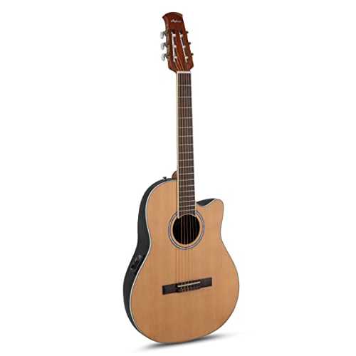 Applause E AB24CC-4S Mid Cutaway Traditional Classical Acoustic Guitar Satin Natural Nylon