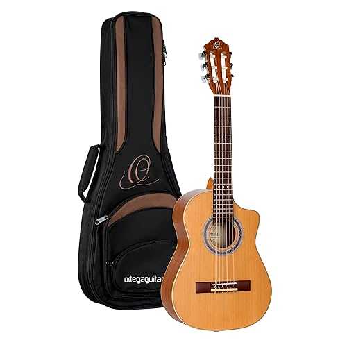 RQ39E Ortega Guitars Requinto Series Pro Solid Top Acoustic-Electric Nylon String Guitar w/Bag