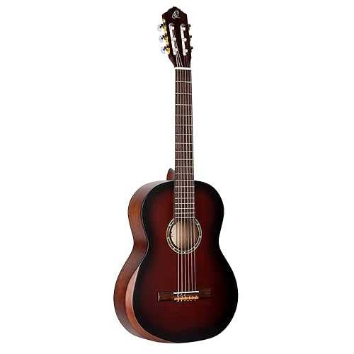 Ortega Guitars 6 String Student Series Pro w/Arm Rest Solid Top Nylon Classical Guitar, Right (R55DLX-BFT)