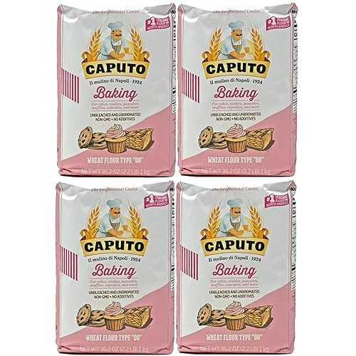 Antimo Caputo Baking (Pasticceria Pastry) 00 Flour 2.2 Pound Bag - For Desserts \u0026 Shortbreads - From Italy Type 00 Wheat (Pack of 4)