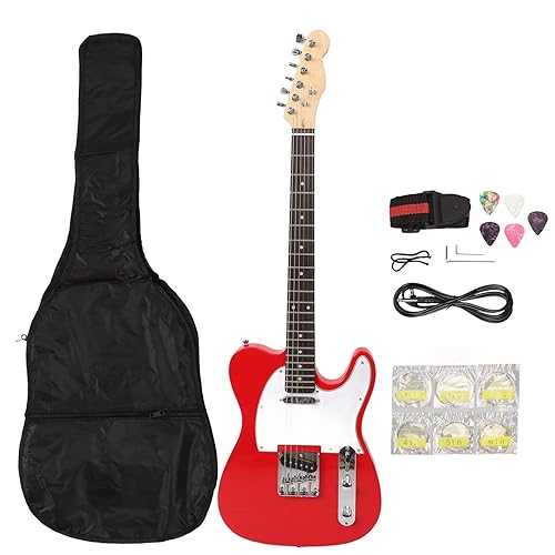 CDQL Electric Guitar Kit for Beginner, Electric Guitar for ST Series Adult Beginner Electric Guitar with Bag, String, Strap,Plectrum,Wrench and Connection Cablefor Practice