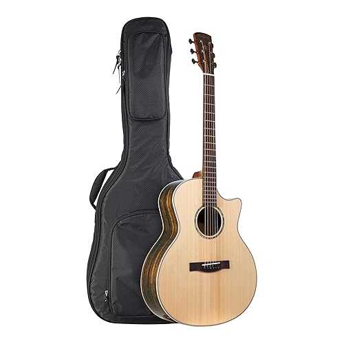 TARIO 41\u0027\u0027 Electric Acoustic All Solid Guitar solid Spruce Top Solid Ovangkol Back and Sides Mahogany Neck Undersaddle Piezo Pickup .High Gloss