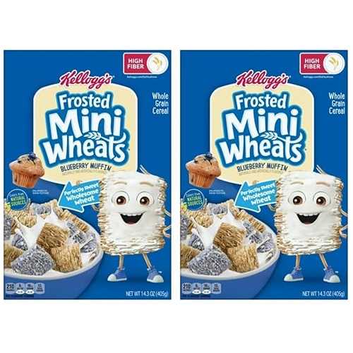 Kelloggs Frosted Mini Wheats Cold Breakfast Cereal - Blueberry Muffin - 13.3 Oz - Pack of 2