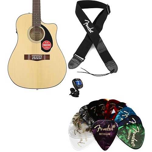 GearNuts Fender CD-60SCE 12-string Essentials Bundle - Natural